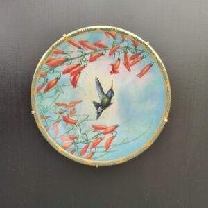 Cyndi Nelson | Decorative Plate with Hummingbird and Flowers | Pickard c. 90s